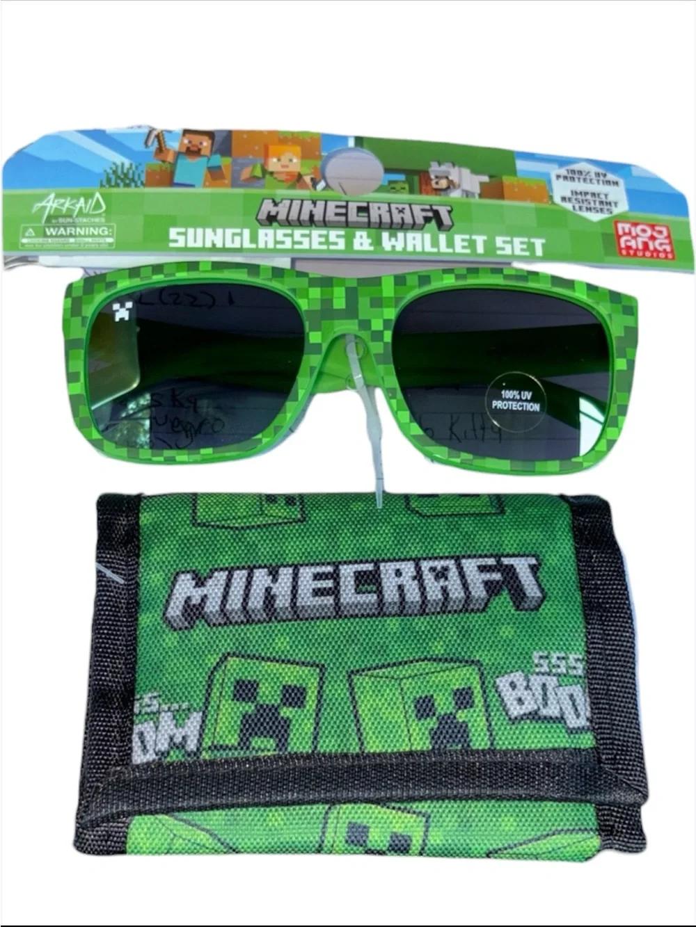 Minecraft Kid's Sunglasses and Wallet 2-Piece Set,, Green